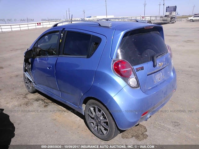 KL8CF6S92EC529605 - 2014 CHEVROLET SPARK 2LT BLUE photo 3