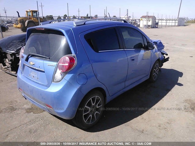 KL8CF6S92EC529605 - 2014 CHEVROLET SPARK 2LT BLUE photo 4