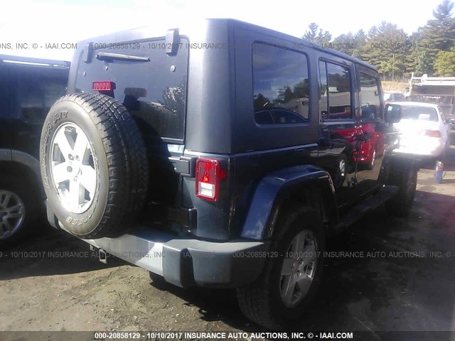 1J4GA59168L518185 - 2008 JEEP WRANGLER UNLIMITE SAHARA BLUE photo 4