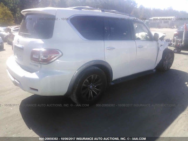 JN8AY2NF8H9303867 - 2017 NISSAN ARMADA PLATINUM WHITE photo 4