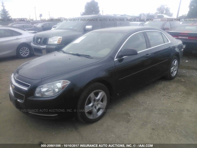 1G1ZB5EB6AF110115 - 2010 CHEVROLET MALIBU LS BLACK photo 2