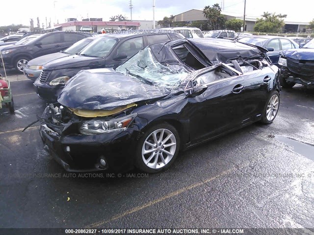 JTHKD5BH1C2047655 - 2012 LEXUS CT 200 BLACK photo 2