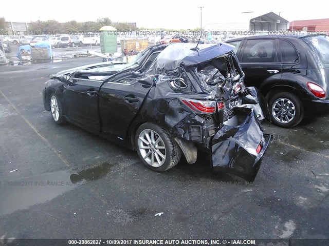 JTHKD5BH1C2047655 - 2012 LEXUS CT 200 BLACK photo 3