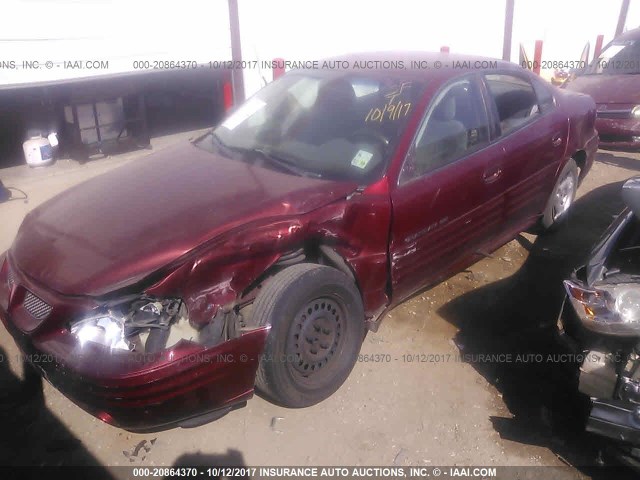 1G2NF52E7YM850601 - 2000 PONTIAC GRAND AM SE1 RED photo 2