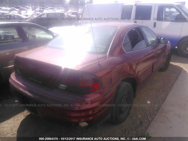 1G2NF52E7YM850601 - 2000 PONTIAC GRAND AM SE1 RED photo 4