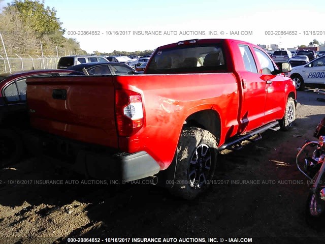 5TFUM5F12FX059876 - 2015 TOYOTA TUNDRA DOUBLE CAB SR/SR5 RED photo 4