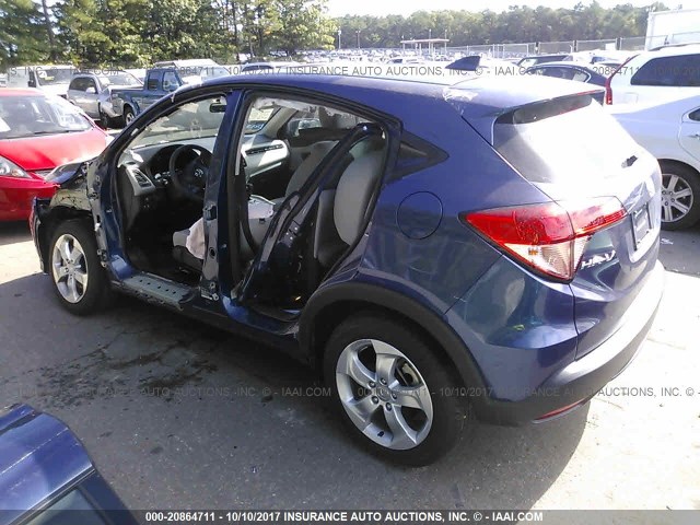 3CZRU5H36GM743173 - 2016 HONDA HR-V LX BLUE photo 3