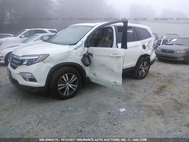 5FNYF6H73HB010492 - 2017 HONDA PILOT EXLN WHITE photo 2