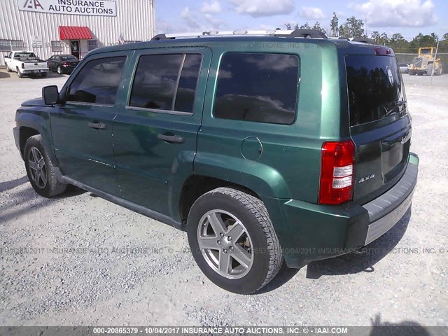 1J8FF48W68D541267 - 2008 JEEP PATRIOT LIMITED GREEN photo 3