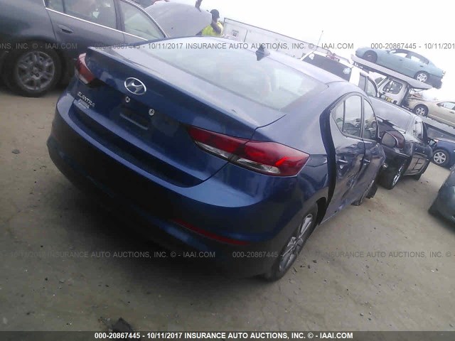 5NPD84LF8HH162569 - 2017 HYUNDAI ELANTRA SE/VALUE/LIMITED BLUE photo 4