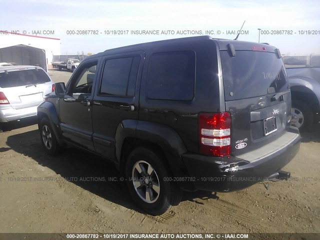 1J8GN28K68W232220 - 2008 JEEP LIBERTY SPORT BLACK photo 3