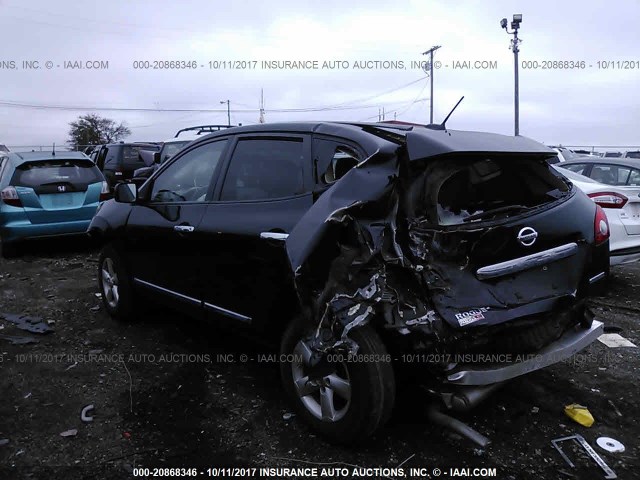 JN8AS5MT1DW503060 - 2013 NISSAN ROGUE S/SV BLACK photo 3