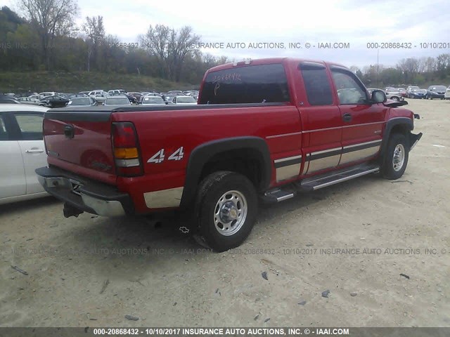 1GCGK29U32Z231743 - 2002 CHEVROLET SILVERADO K2500 RED photo 4