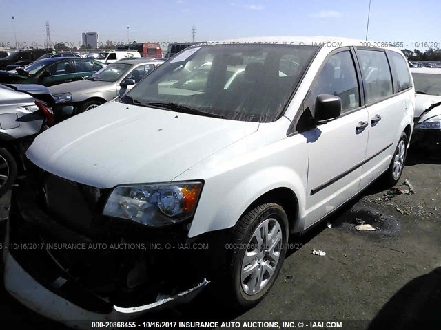 2C4RDGBG0FR576135 - 2015 DODGE GRAND CARAVAN SE WHITE photo 2