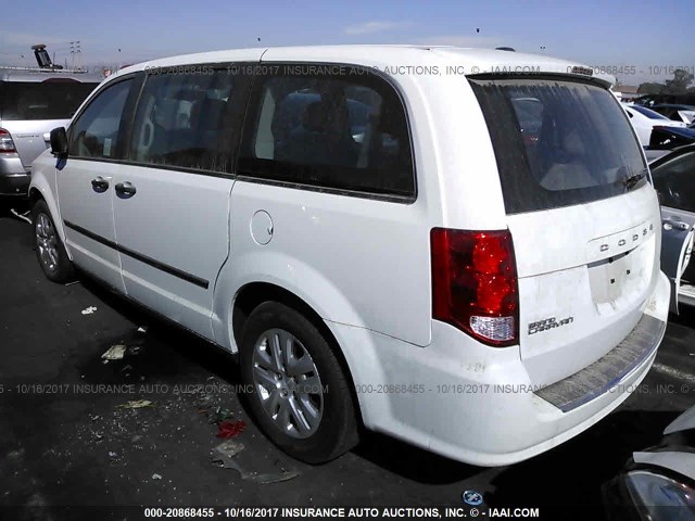 2C4RDGBG0FR576135 - 2015 DODGE GRAND CARAVAN SE WHITE photo 3