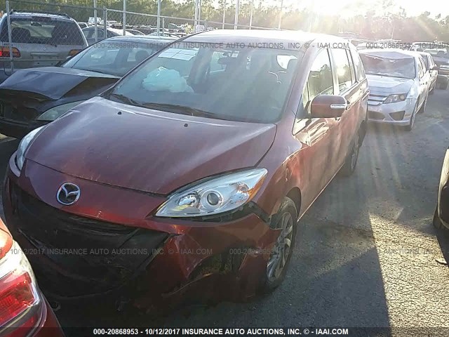 JM1CW2BL3F0184244 - 2015 MAZDA 5 SPORT MAROON photo 2