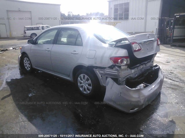 2T1BU4EEXBC714428 - 2011 TOYOTA COROLLA S/LE GRAY photo 3