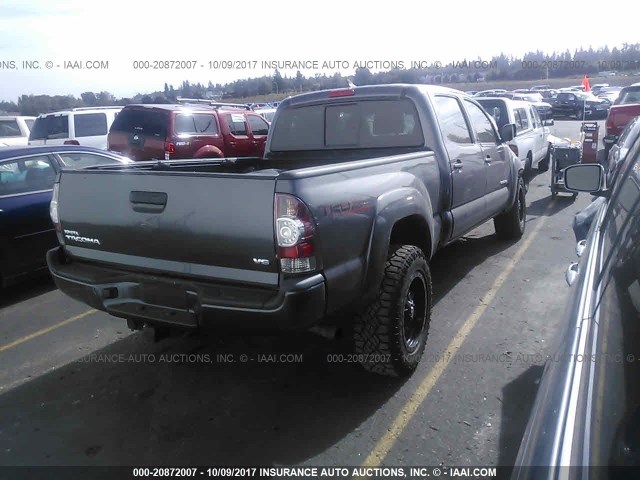 5TFMU4FNXDX016932 - 2013 TOYOTA TACOMA DOUBLE CAB LONG BED GRAY photo 4