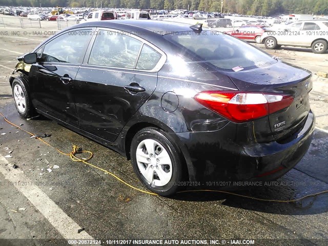 KNAFK4A67F5376668 - 2015 KIA FORTE LX BLACK photo 3