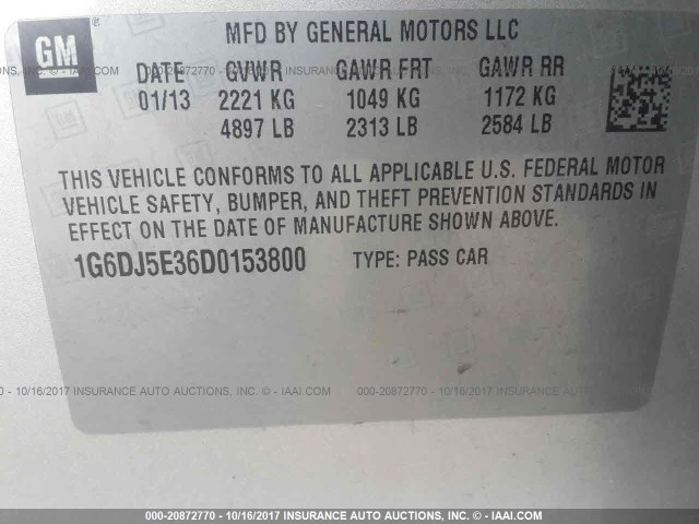 1G6DJ5E36D0153800 - 2013 CADILLAC CTS PERFORMANCE COLLECTION Серебристый фото 9