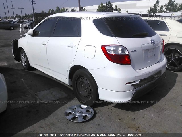 2T1KE40E69C016588 - 2009 TOYOTA COROLLA MATRIX S WHITE photo 3