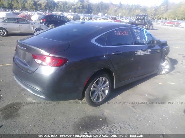 1C3CCCAB9FN616513 - 2015 CHRYSLER 200 LIMITED GRAY photo 4