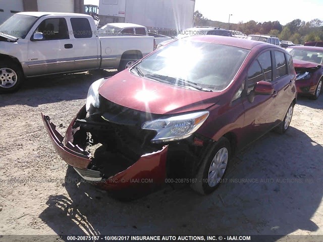 3N1CE2CP4EL389385 - 2014 NISSAN VERSA NOTE S/S PLUS/SV/SL RED photo 2