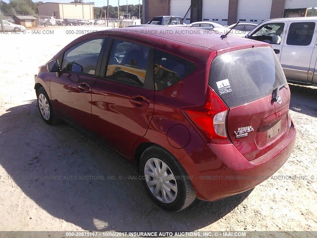 3N1CE2CP4EL389385 - 2014 NISSAN VERSA NOTE S/S PLUS/SV/SL RED photo 3