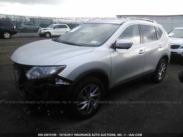 5N1AT2MV0FC780212 - 2015 NISSAN ROGUE S/SL/SV SILVER photo 2