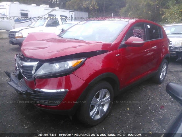 KNDPBCA27C7292512 - 2012 KIA SPORTAGE LX RED photo 2