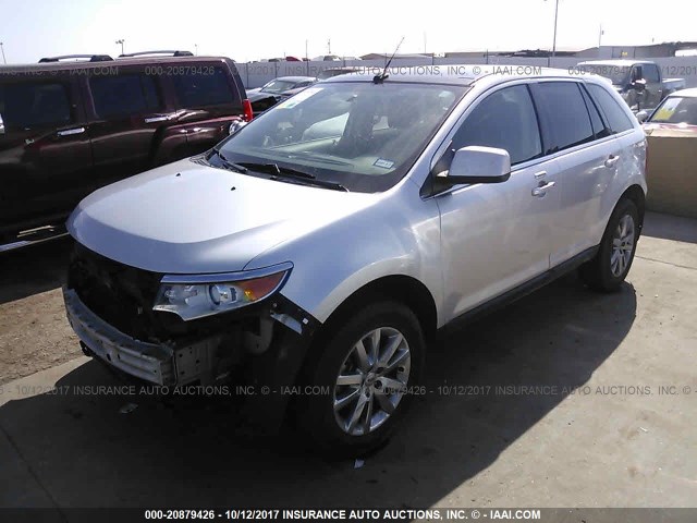 2FMDK3KC6BBA12221 - 2011 FORD EDGE LIMITED SILVER photo 2