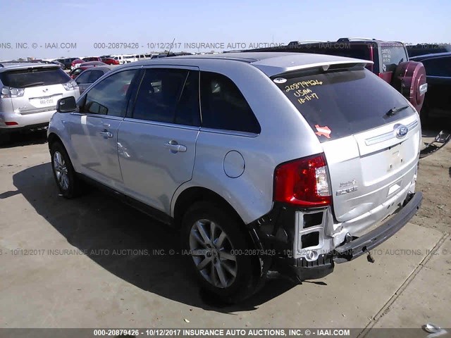 2FMDK3KC6BBA12221 - 2011 FORD EDGE LIMITED SILVER photo 3