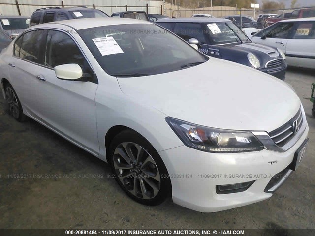 1HGCR2F51EA182408 - 2014 HONDA ACCORD SPORT WHITE photo 1