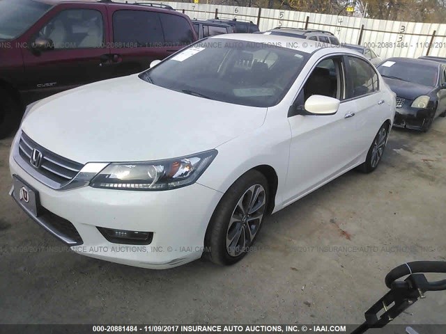 1HGCR2F51EA182408 - 2014 HONDA ACCORD SPORT WHITE photo 2