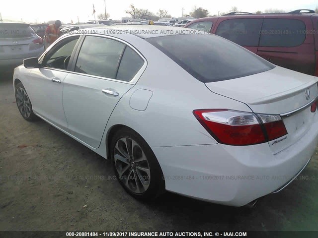 1HGCR2F51EA182408 - 2014 HONDA ACCORD SPORT WHITE photo 3