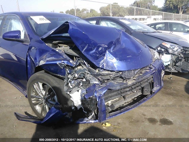 4T1BF1FK0GU588387 - 2016 TOYOTA CAMRY LE/XLE/SE/XSE BLUE photo 6