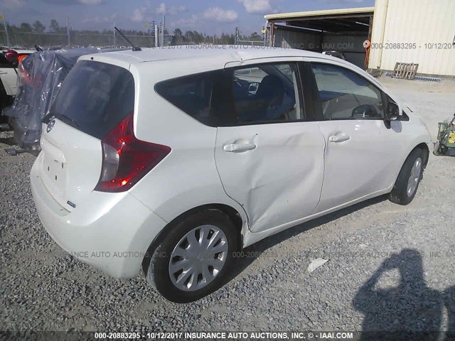 3N1CE2CP2EL390969 - 2014 NISSAN VERSA NOTE S/S PLUS/SV/SL WHITE photo 4