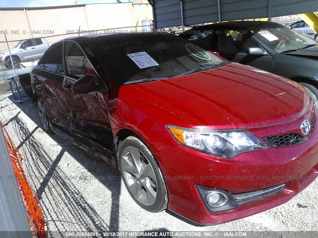 4T1BF1FK1CU626963 - 2012 TOYOTA CAMRY SE/LE/XLE RED photo 1