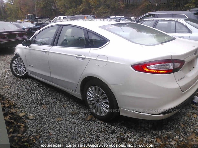 3FA6P0LU4DR198646 - 2013 FORD FUSION SE HYBRID WHITE photo 3