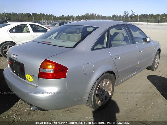 WAULT64B12N130665 - 2002 AUDI A6 3.0 QUATTRO SILVER photo 4