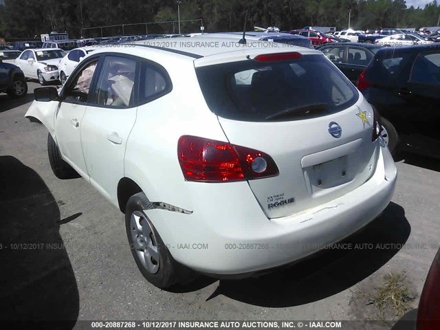 JN8AS58T59W324649 - 2009 NISSAN ROGUE S/SL WHITE photo 3