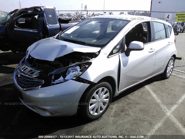 3N1CE2CP9EL380777 - 2014 NISSAN VERSA NOTE S/S PLUS/SV/SL SILVER photo 2