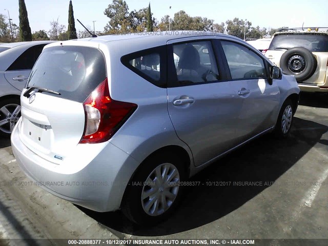 3N1CE2CP9EL380777 - 2014 NISSAN VERSA NOTE S/S PLUS/SV/SL SILVER photo 4