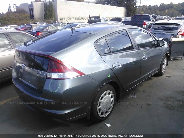 JHMZE2H3XDS002964 - 2013 HONDA INSIGHT GRAY photo 4