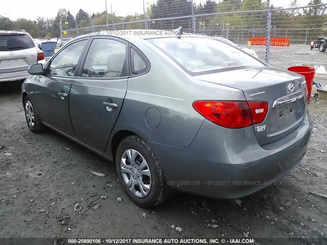 KMHDU4AD6AU138565 - 2010 HYUNDAI ELANTRA BLUE/GLS/SE GRAY photo 3