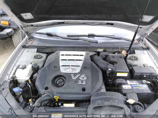 5NPEU46F76H106583 - 2006 HYUNDAI SONATA GLS/LX SILVER photo 10