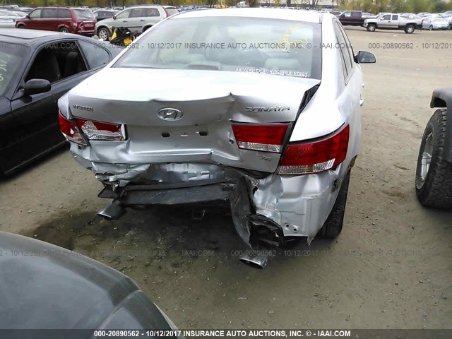 5NPEU46F76H106583 - 2006 HYUNDAI SONATA GLS/LX SILVER photo 6