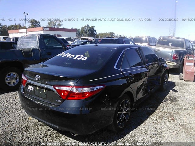 4T1BF1FKXFU990416 - 2015 TOYOTA CAMRY LE/XLE/SE/XSE BLACK photo 4