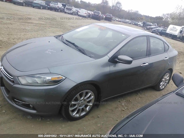 1C3CDFCH3DD294471 - 2013 DODGE DART LIMITED/R/T GRAY photo 2