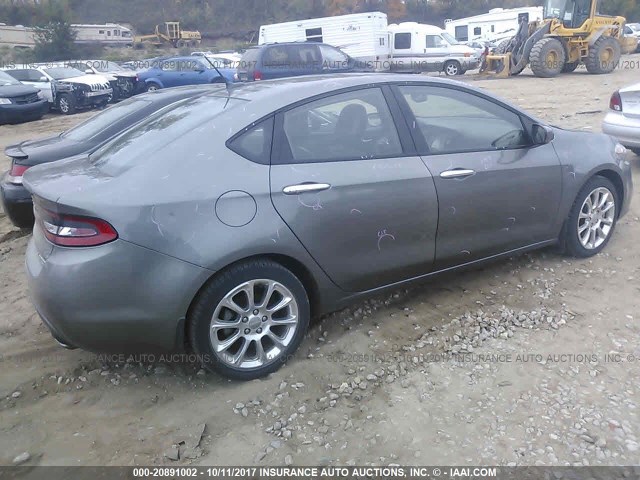 1C3CDFCH3DD294471 - 2013 DODGE DART LIMITED/R/T GRAY photo 4